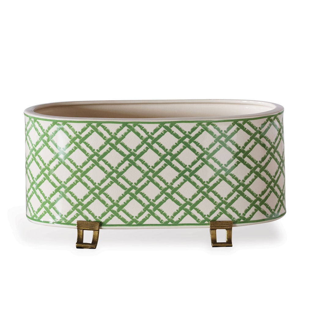 Preview image for Bamboo Trellis Oval Planter