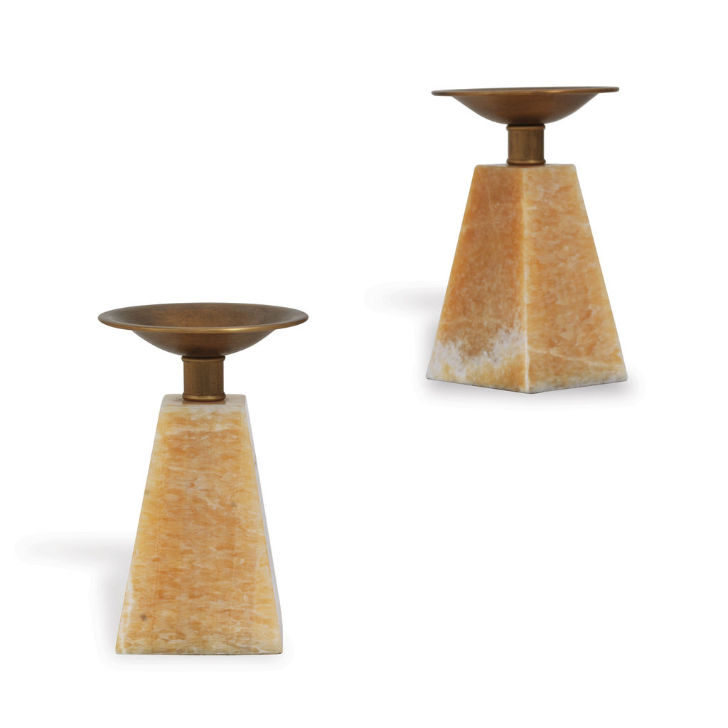 Preview image for Cairo Tuscan Marble Candleholder Set Of 2