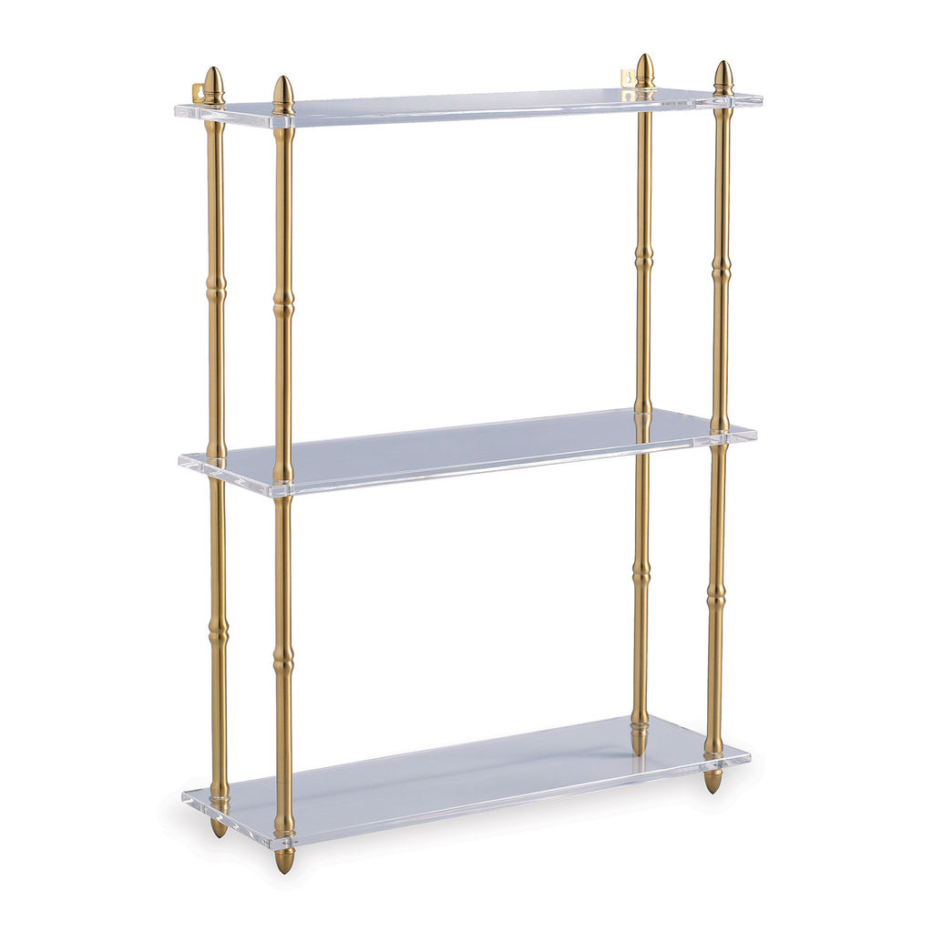 Carmel Brass, Lucite Shelf Wide