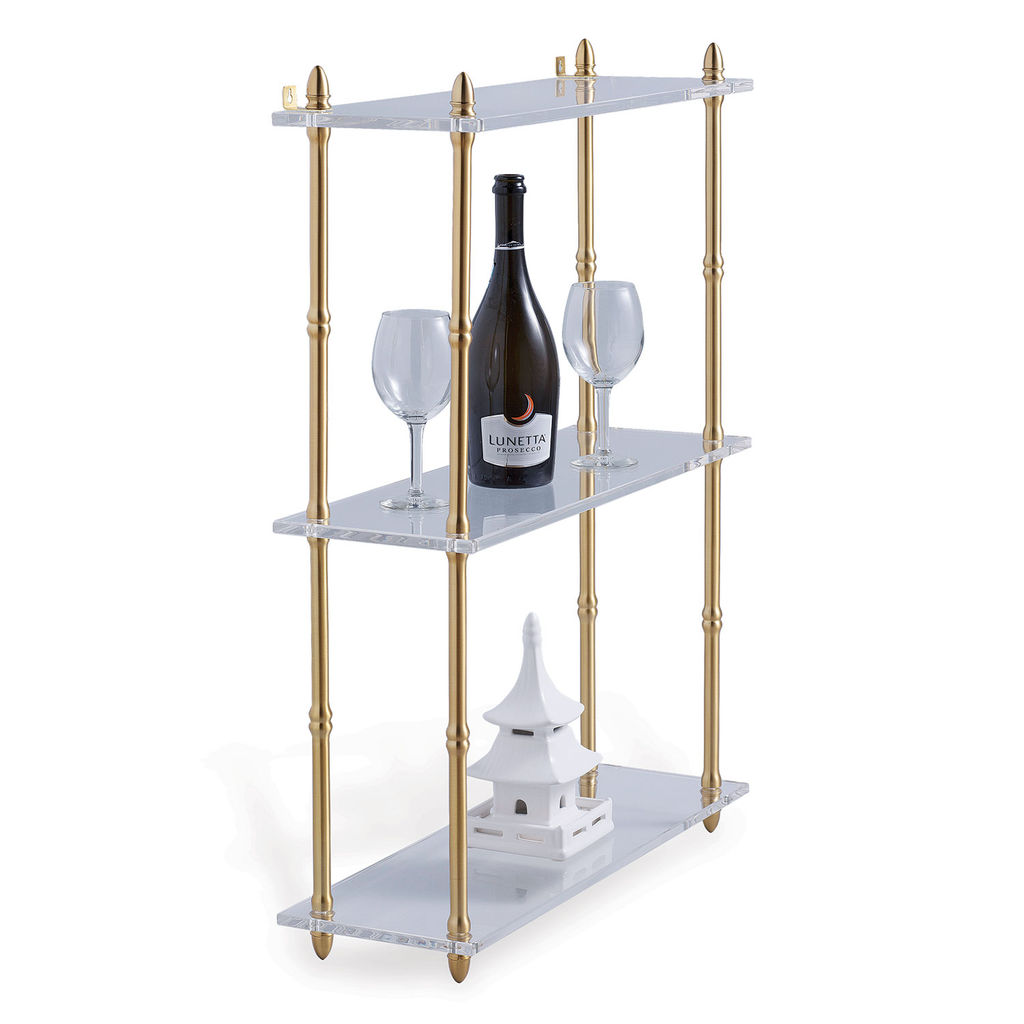Carmel Brass, Lucite Shelf Wide