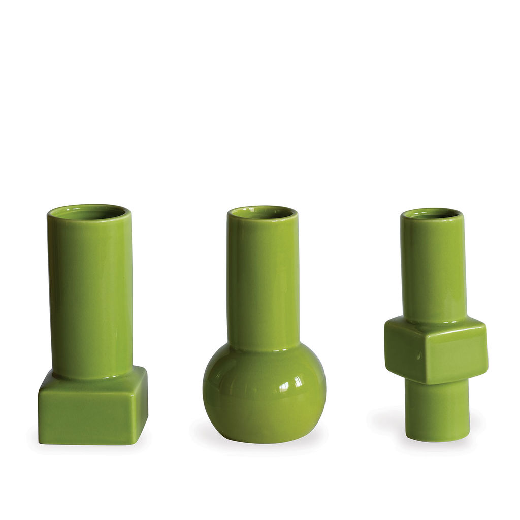 Deco Apple Vases, Set Of 3