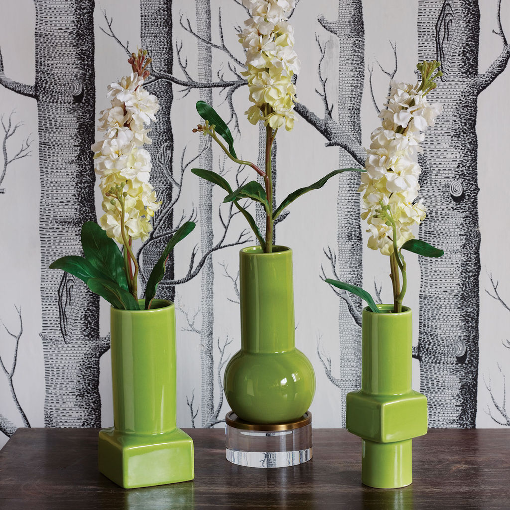 Deco Apple Vases, Set Of 3