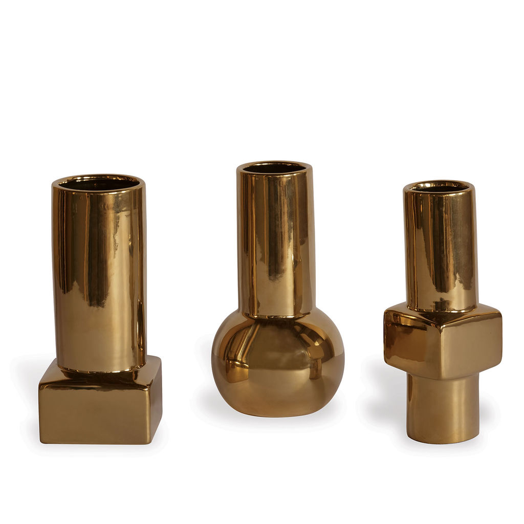 Preview image for Deco Gold Vases, Set Of 3
