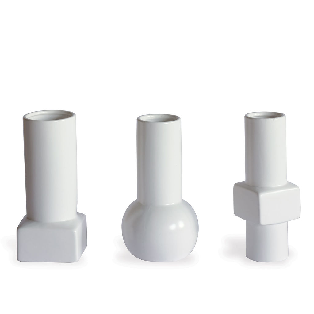 Preview image for Deco White Vases, Set Of 3