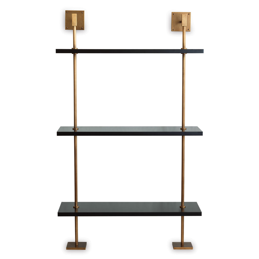 Marais 3 Tier Black, Brass Shelf
