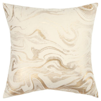 20&quot; X 20&quot; Poly Filled Pillow Gold Swirl