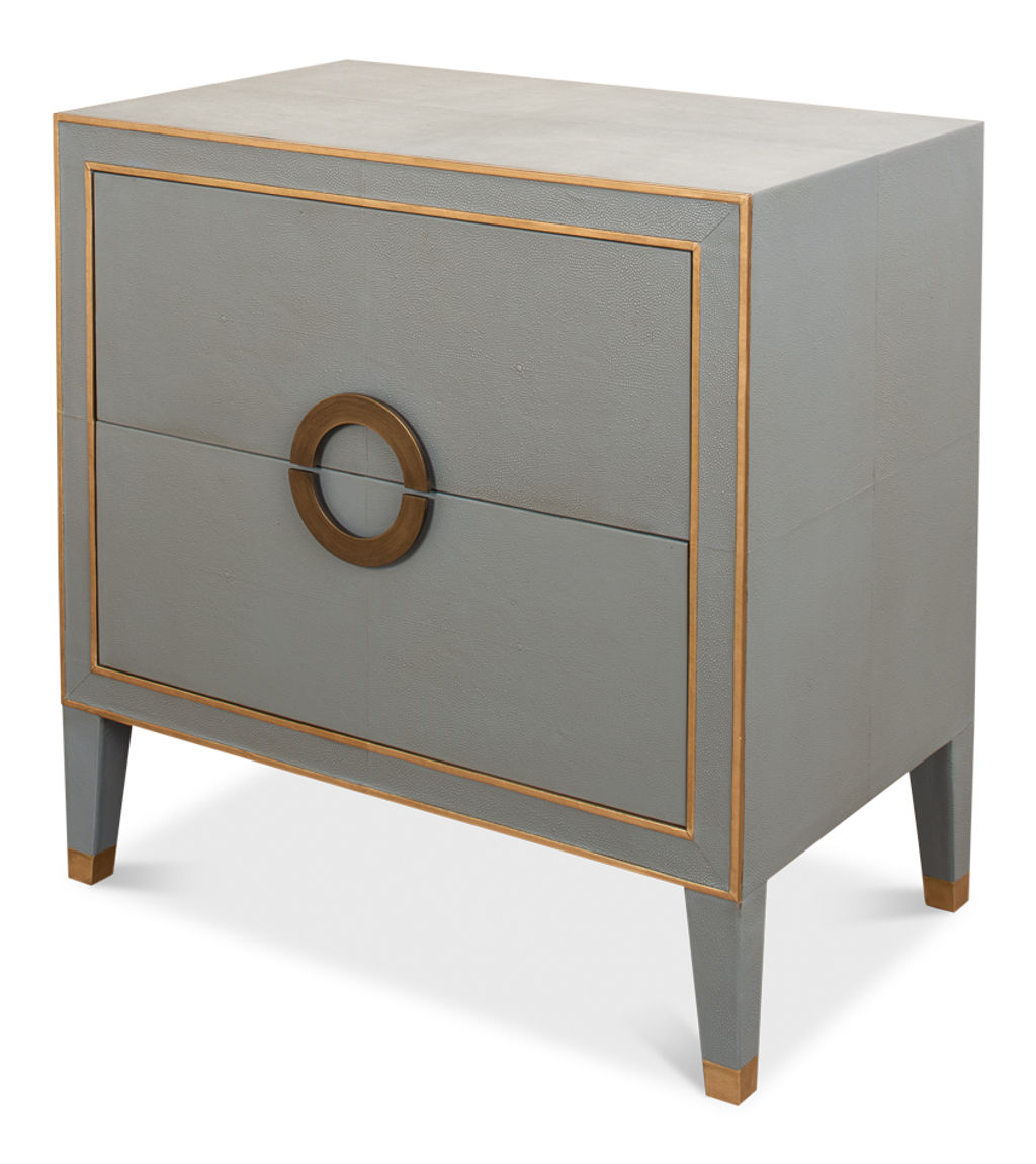 Leather Embossed Shagreen Night Stand