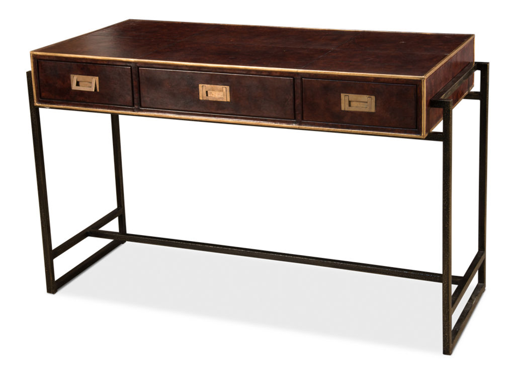 Old Brown Leather Desk