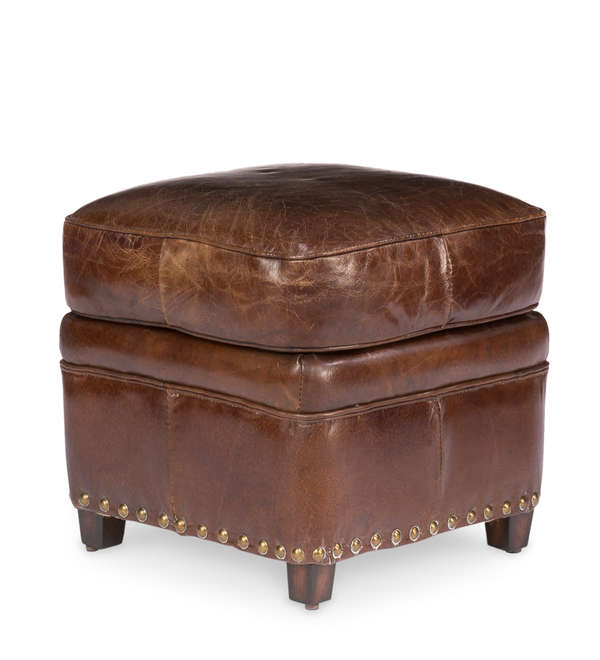 Sarreid Papa's Leather Footstool