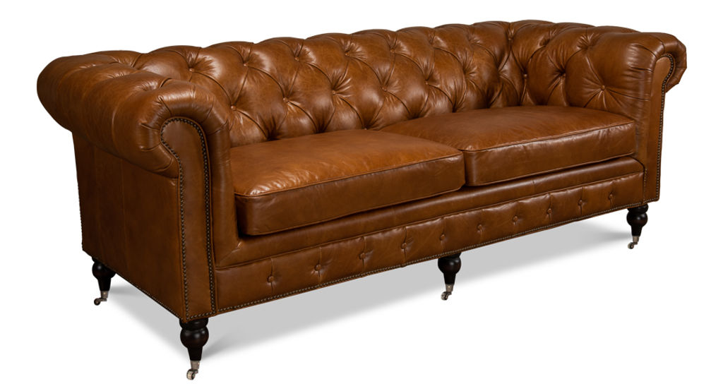 Brown Tufted Sofa