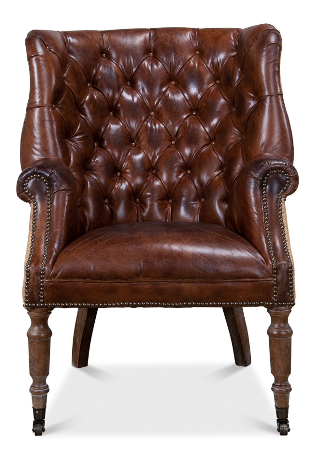 Sarreid Welsh Leather & Jute Chair