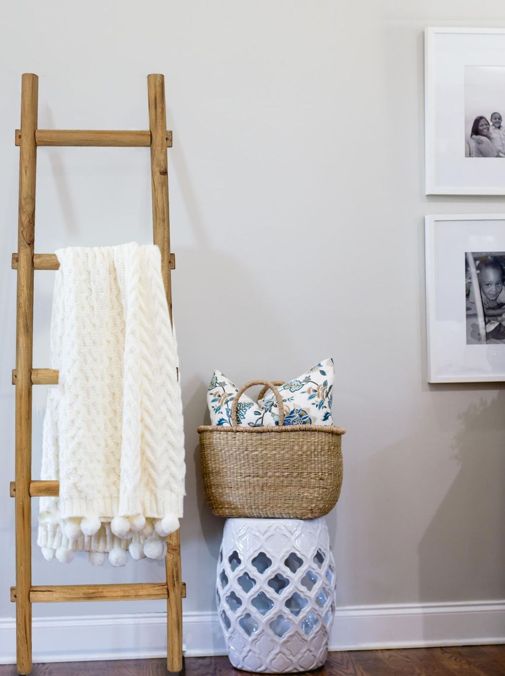 59" Decorative Brown Ladder