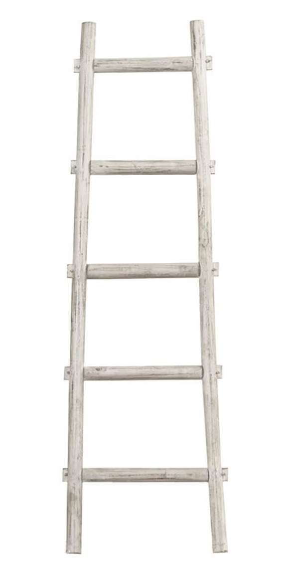 59" Decorative White Ladder