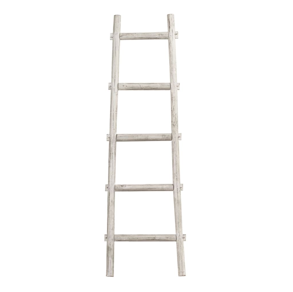 59" Decorative White Ladder