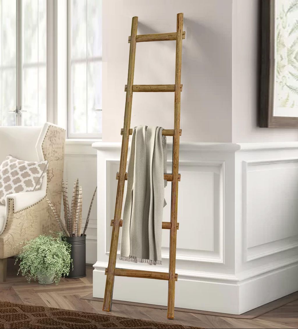 72" Decorative Ladder, Brown