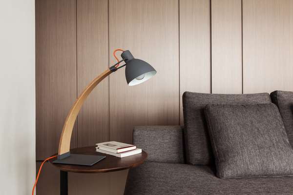 Laito Wood Table Lamp, Dark Gray