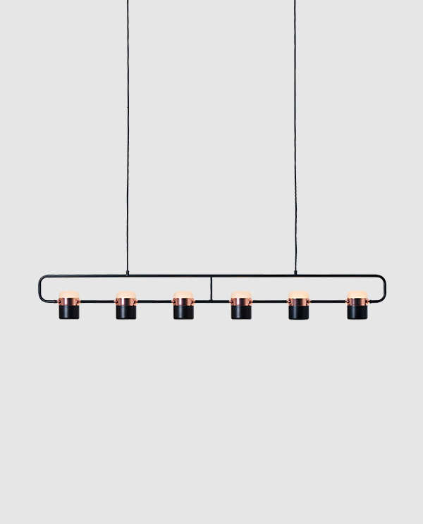 Ling Pendant 6, Black And Copper