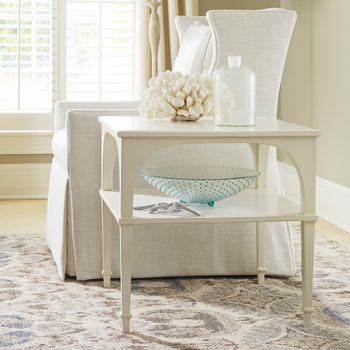 White End Table with Shelf