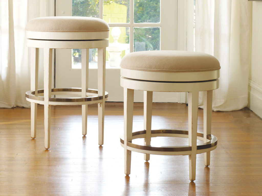 Preview image for Carmel Bar Stool-Swivel-Backless-W/ Brass Protectors
