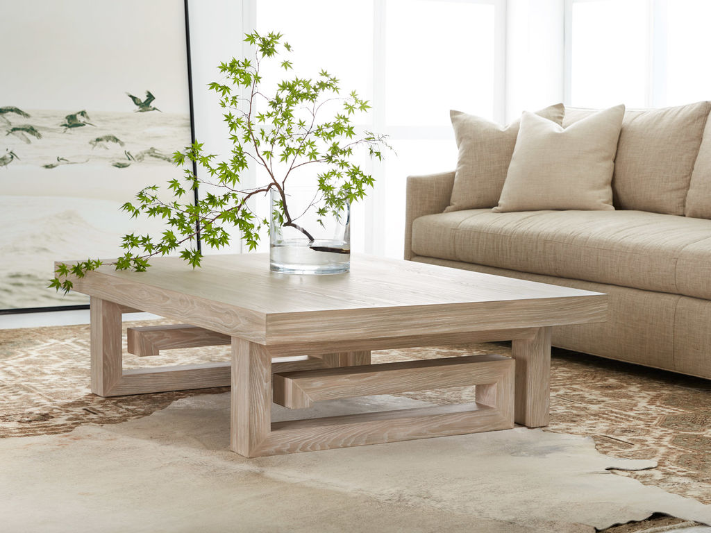 Preview image for Large Rectangle Coastal Coffee Table in Light Ash Veneers 62 inch