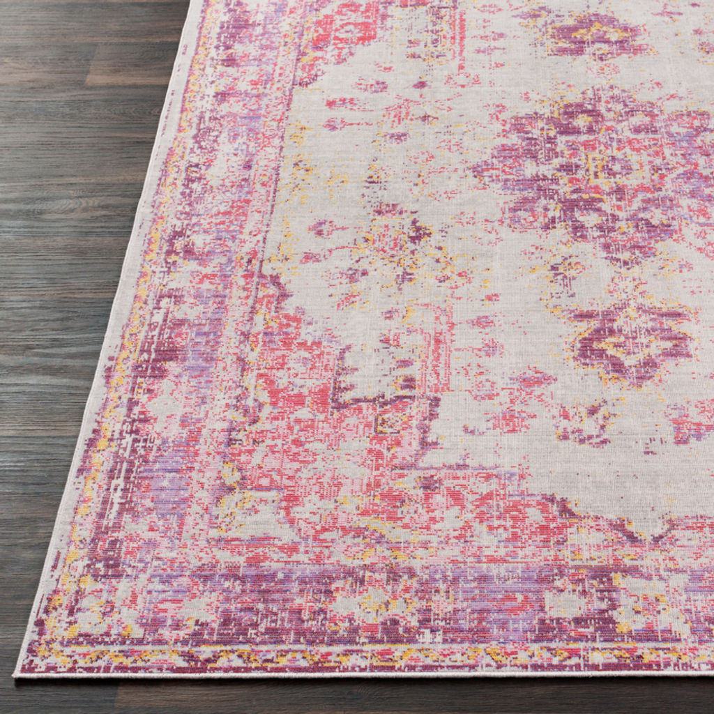 Antioch 9' X 12'10" Rug, Bright Pink