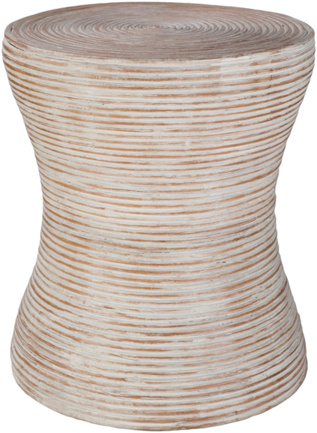 Washed Rattan End Table