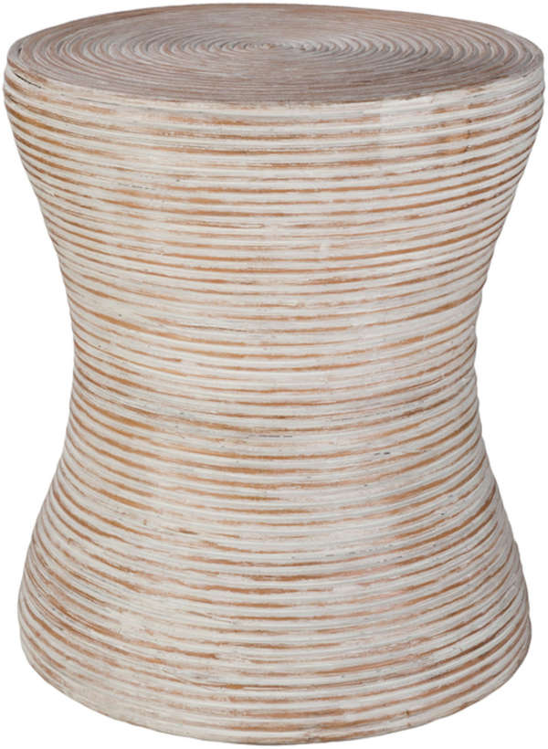 Washed Rattan End Table