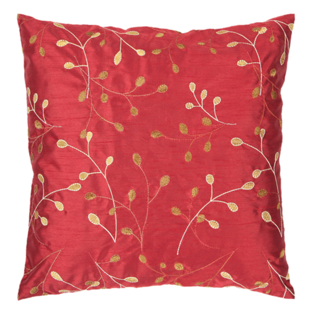 Living Room Throw Pillow, 18" X 18", Red