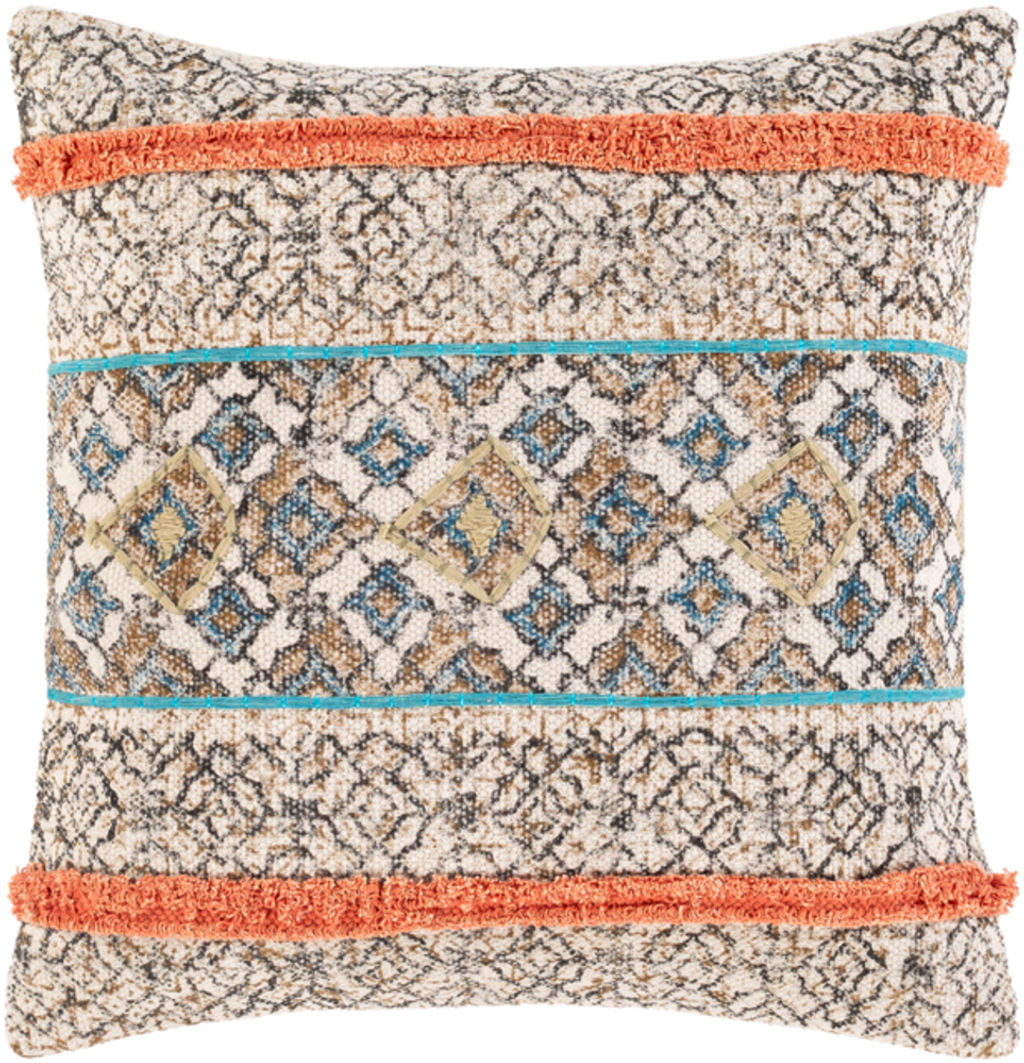 Dayna 20" X 20" Pillow Kit, Beige (Down Insert + Cover)