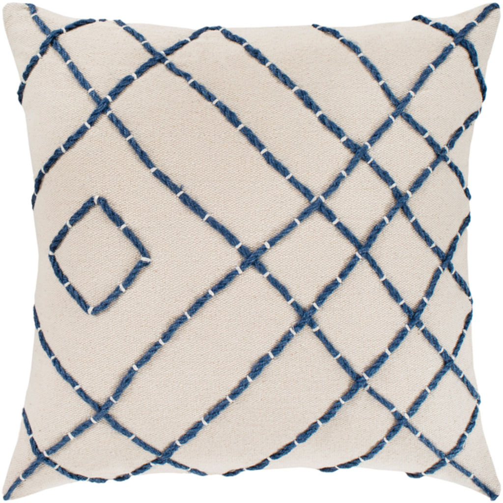 Emilio 18" X 18" Pillow Kit, Cream (Down Insert + Cover)