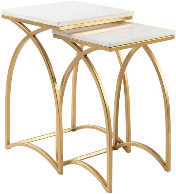 Nesting Tables Marble + Gold Metal (Set of 2)