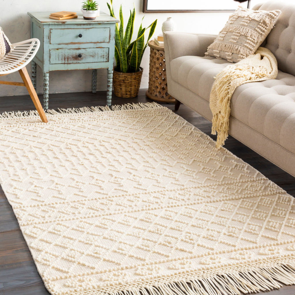 Preview image for Farmhouse Tassels 6' X 9' Rug, White