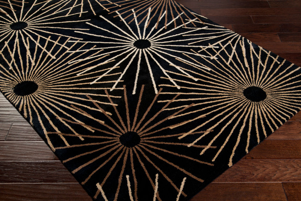 Forum 6' Round Rug, Black