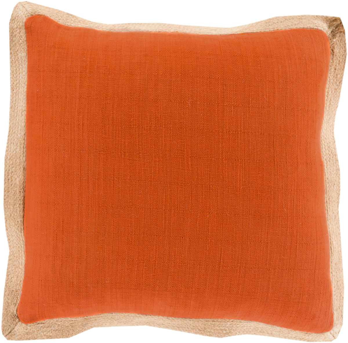 Jute Flange 20" X 20" Pillow Kit, Camel