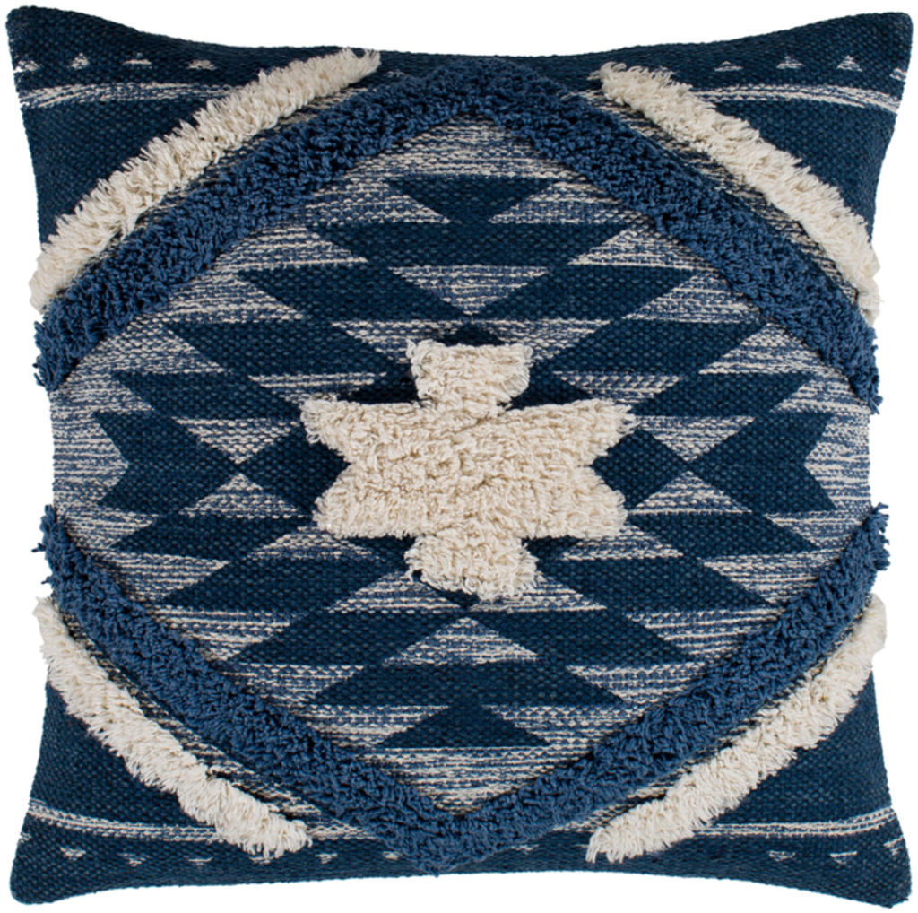 Lachlan 18" X 18" Pillow Kit, Denim (Polyester Insert + Cover)