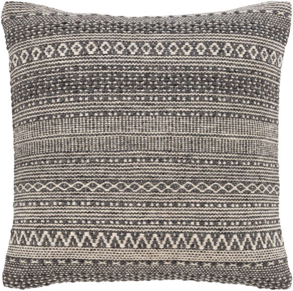 Leif 20" X 20" Pillow Kit, Charcoal (Polyester Insert + Cover)