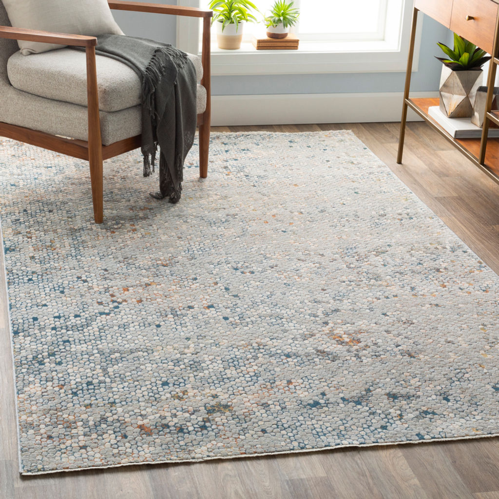 2' X 3'3" Rug, Blue/Ivory/Green