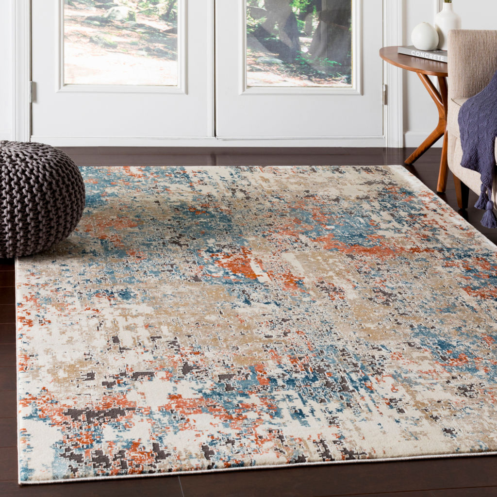 Preview image for 6'7" X 9'6" Teal and Orange Rug