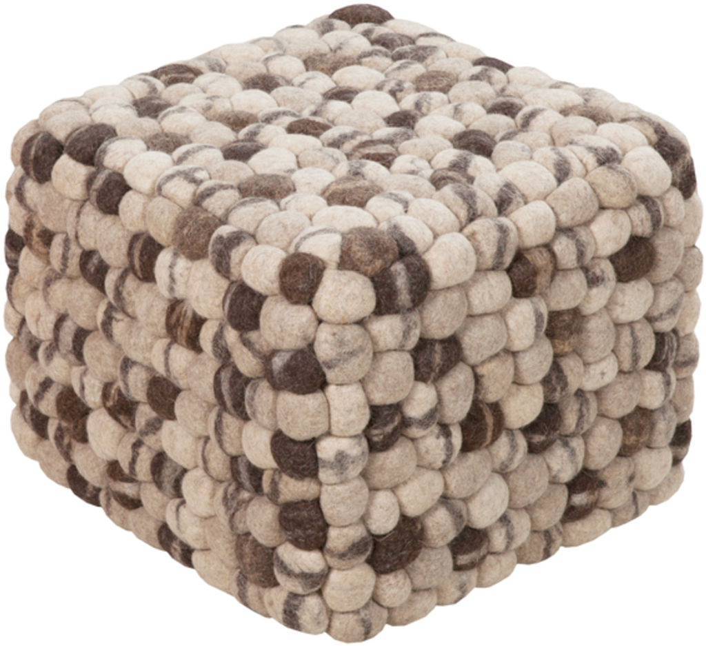 Summit 18" X 18" X 12" Pouf, Tan