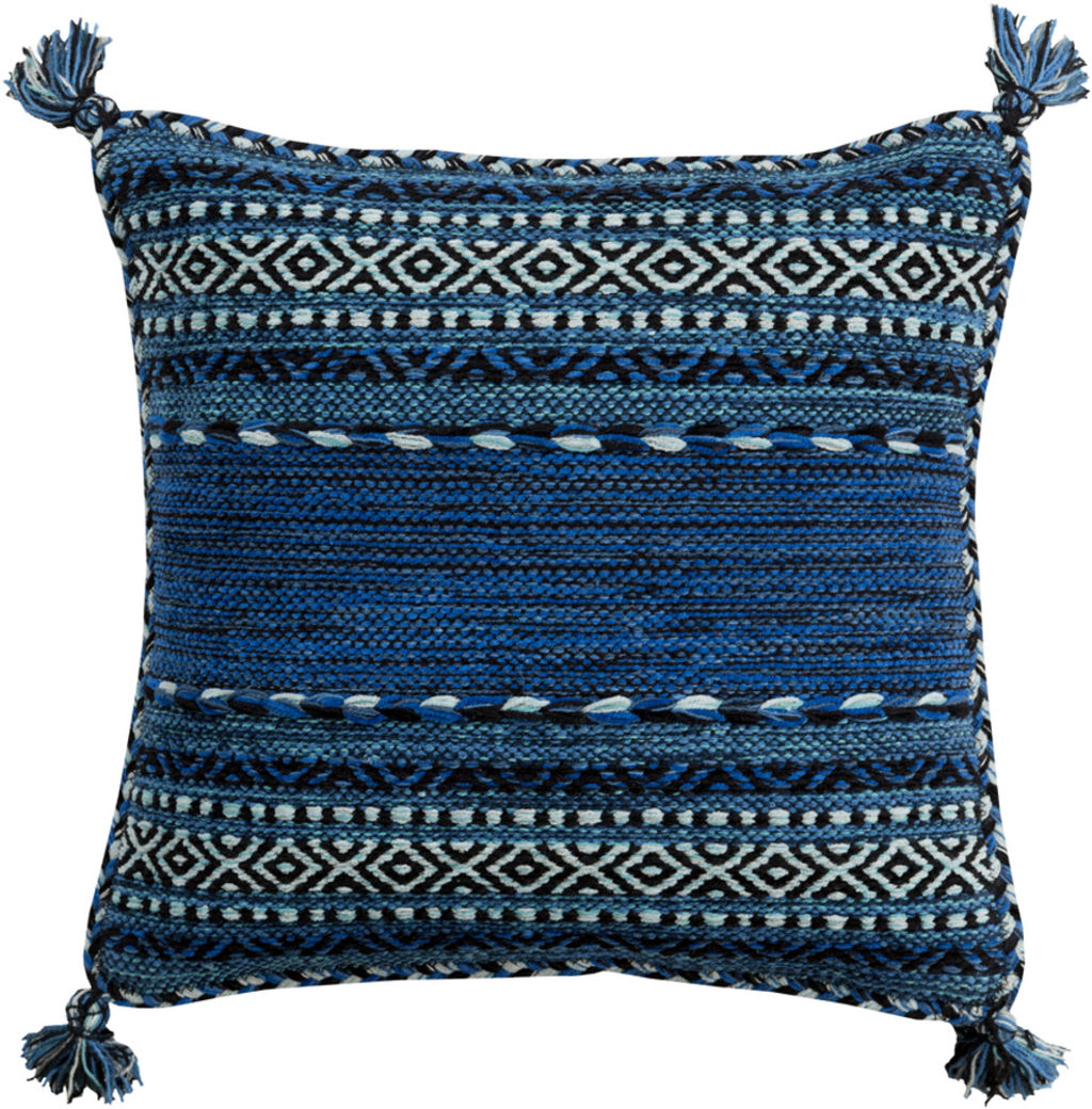 Trenza 18" X 18" Pillow Kit, Black (Down Insert + Cover)