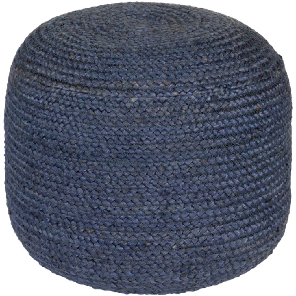 Preview image for Tropics Jute Pouf In Dark Blue