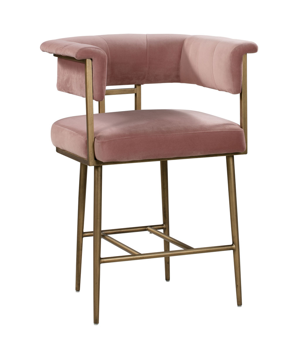 Preview image for Astrid Blush Velvet Counter Stool