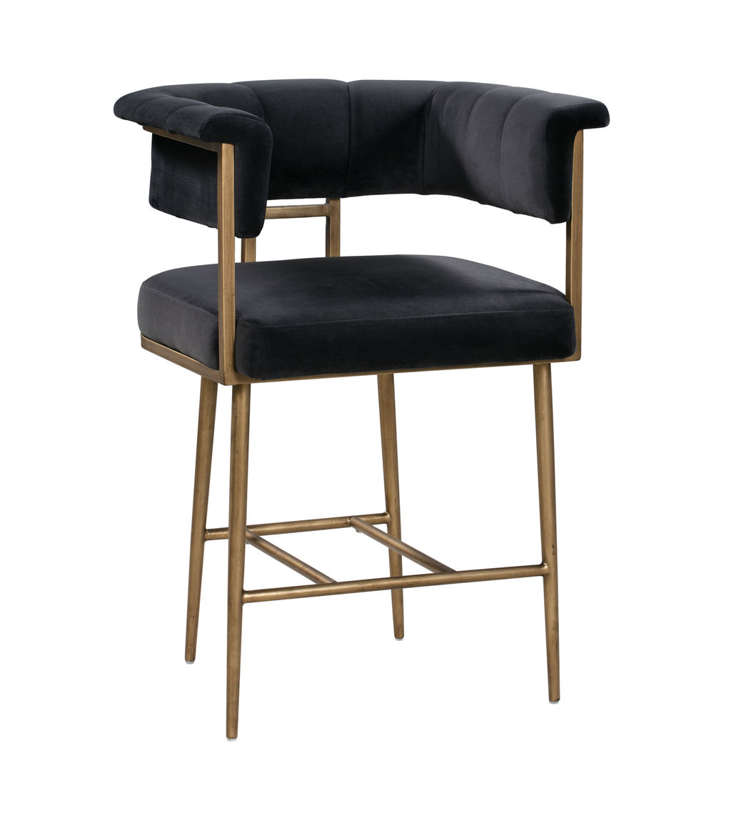 Preview image for Astrid Grey Velvet Counter Stool