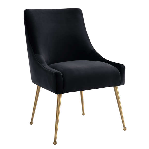 Lotte Black Velvet Side Chair