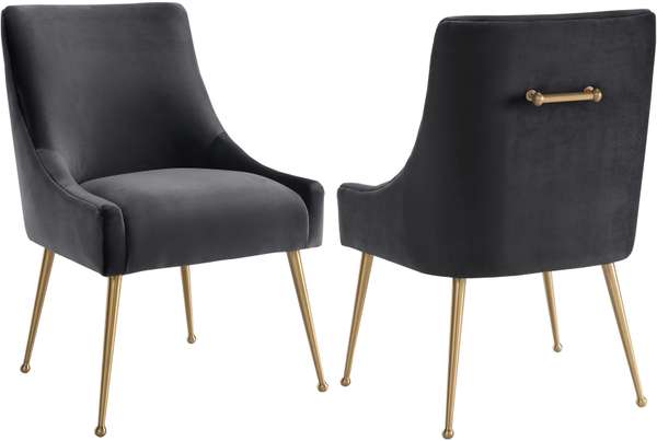 Elia Grey Velvet Side Chair