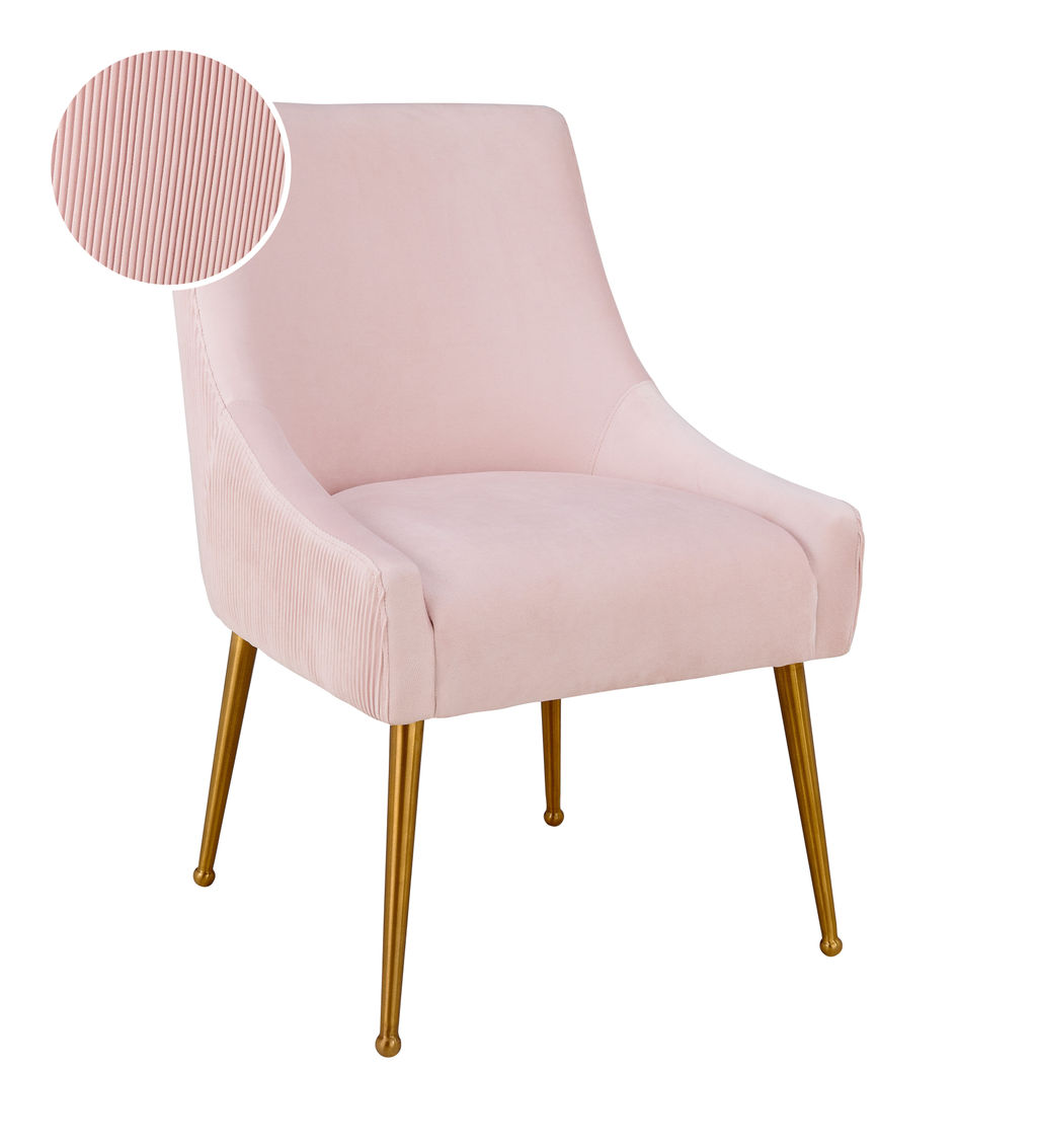 Shuri Pleated Blush Velvet Side Chair