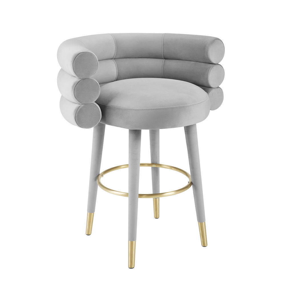 Preview image for Betty Grey Velvet Counter Stool