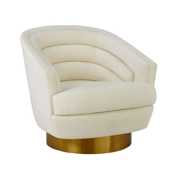 Florence Cream Velvet Swivel Chair