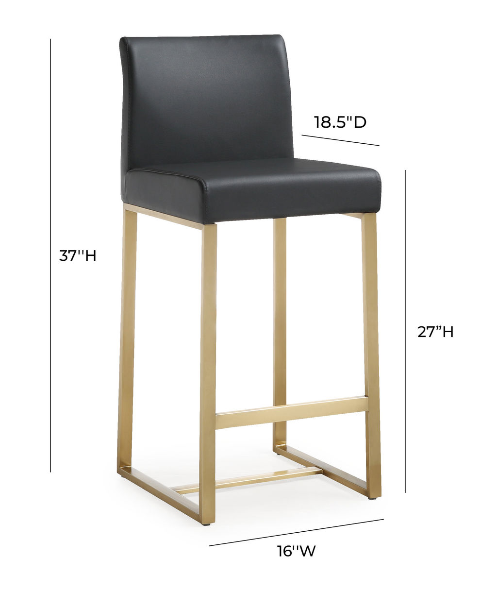 Denmark Black Gold Steel Counter Stool (Set Of 2)