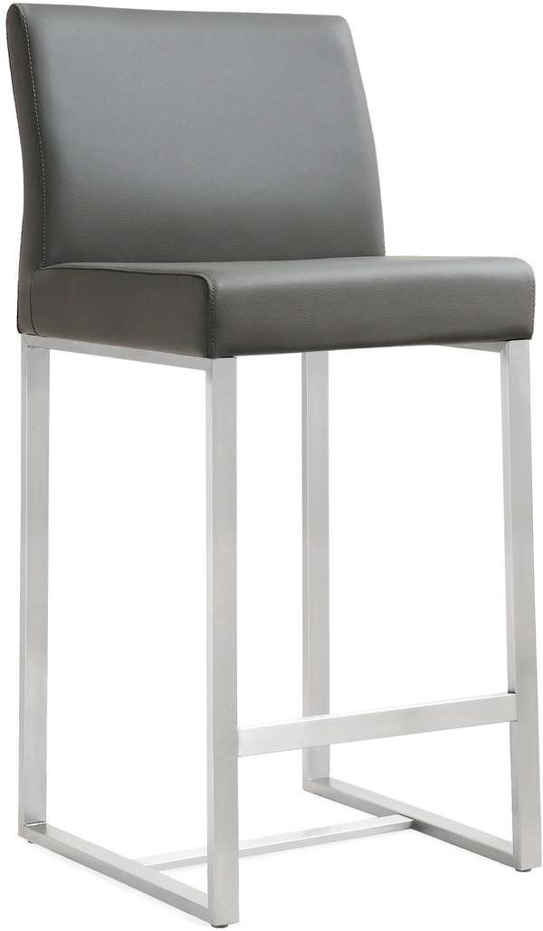 Denmark Grey Stainless Steel Counter Stool (Set Of 2)